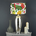 Vegan Fruits And Vegetables Print Drum Lamp Shade