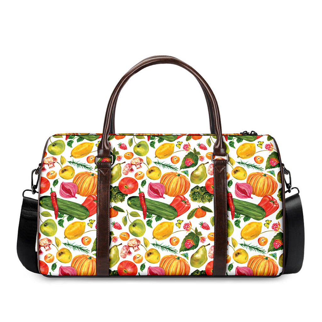 Vegan Fruits And Vegetables Print Duffle Bag