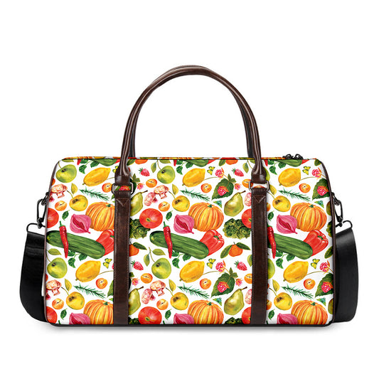 Vegan Fruits And Vegetables Print Duffle Bag