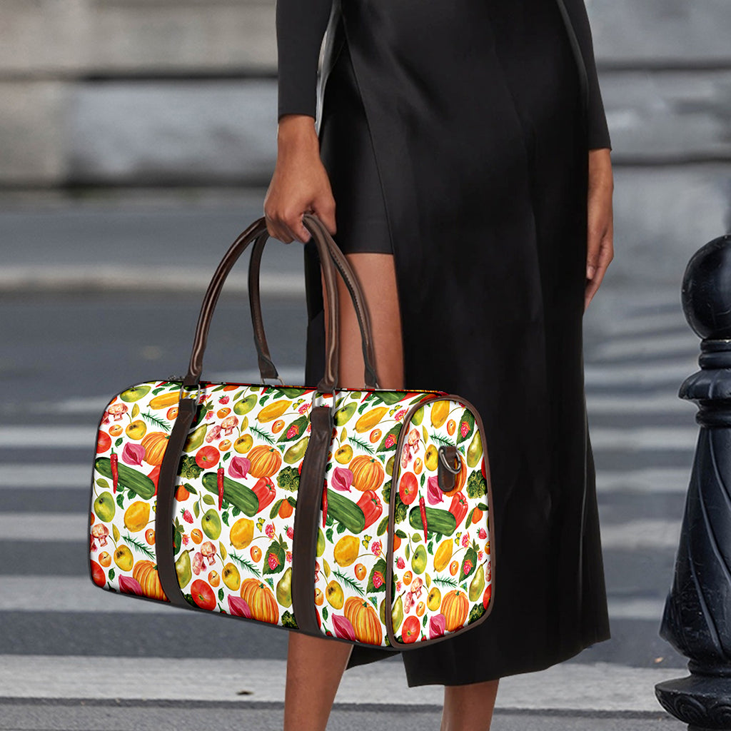 Vegan Fruits And Vegetables Print Duffle Bag