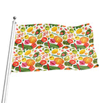 Vegan Fruits And Vegetables Print Flag
