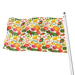 Vegan Fruits And Vegetables Print Flag