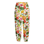 Vegan Fruits And Vegetables Print Fleece Lined Knit Pants