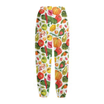 Vegan Fruits And Vegetables Print Fleece Lined Knit Pants