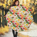 Vegan Fruits And Vegetables Print Foldable Umbrella