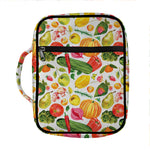 Vegan Fruits And Vegetables Print Front Pocket Bible Bag