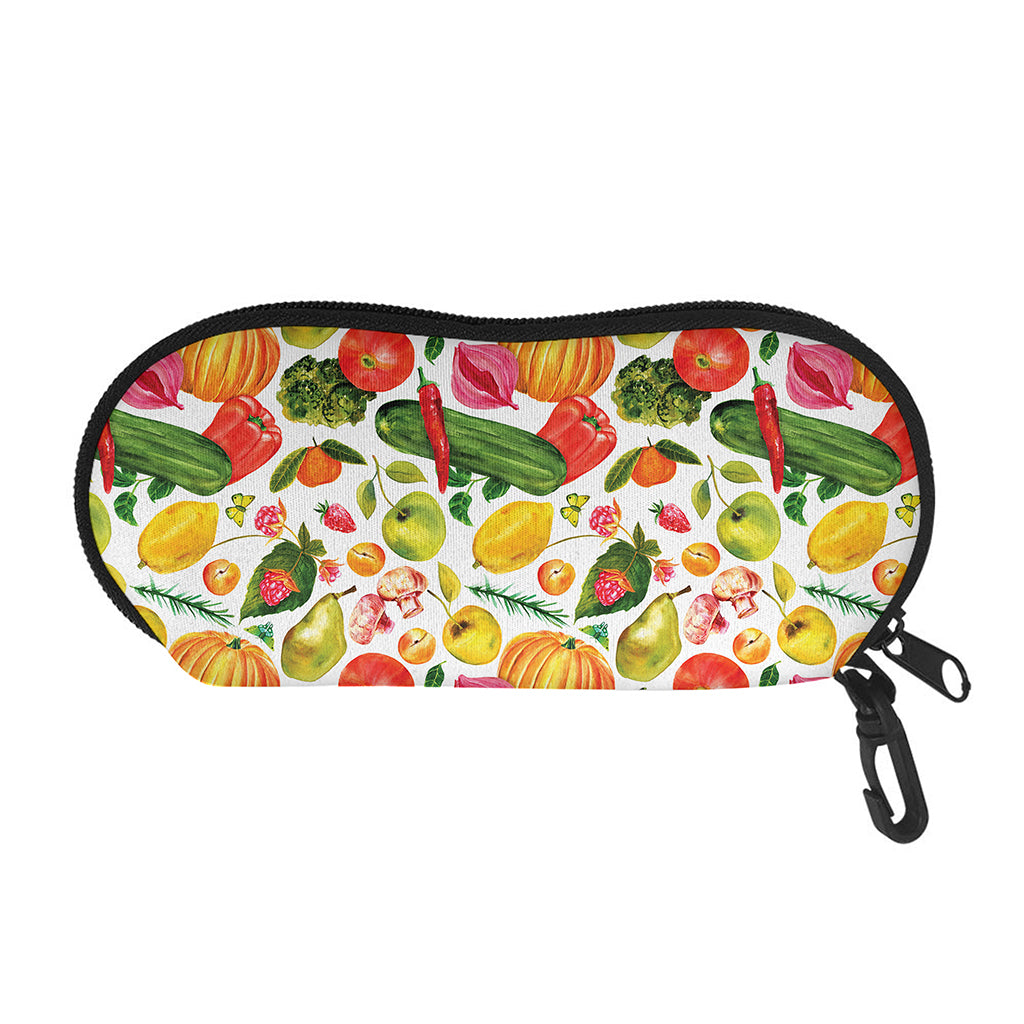 Vegan Fruits And Vegetables Print Glasses Case