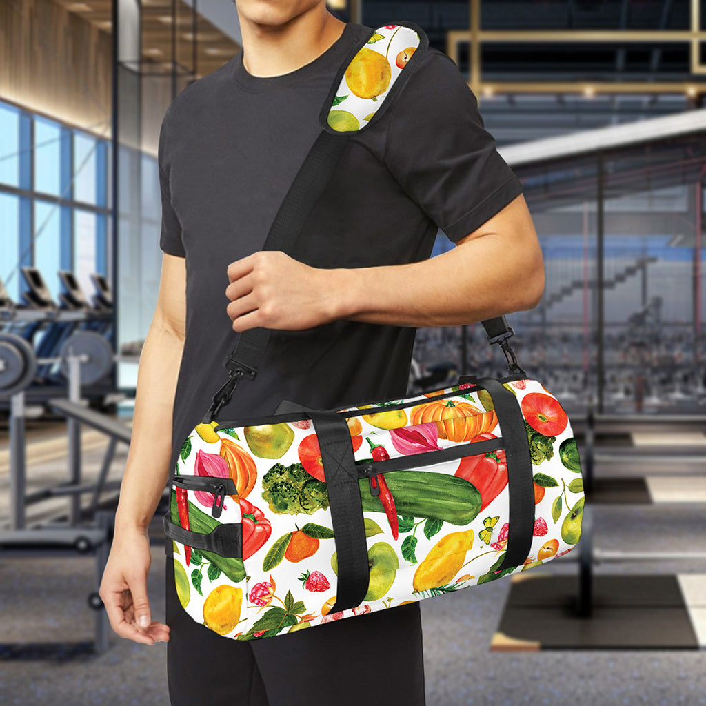 Vegan Fruits And Vegetables Print Gym Bag