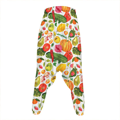 Vegan Fruits And Vegetables Print Hammer Pants