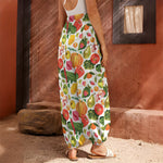 Vegan Fruits And Vegetables Print Harem Pants