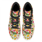 Vegan Fruits And Vegetables Print High Top Leather Sneakers