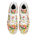 Vegan Fruits And Vegetables Print High Top Leather Sneakers