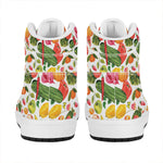 Vegan Fruits And Vegetables Print High Top Leather Sneakers