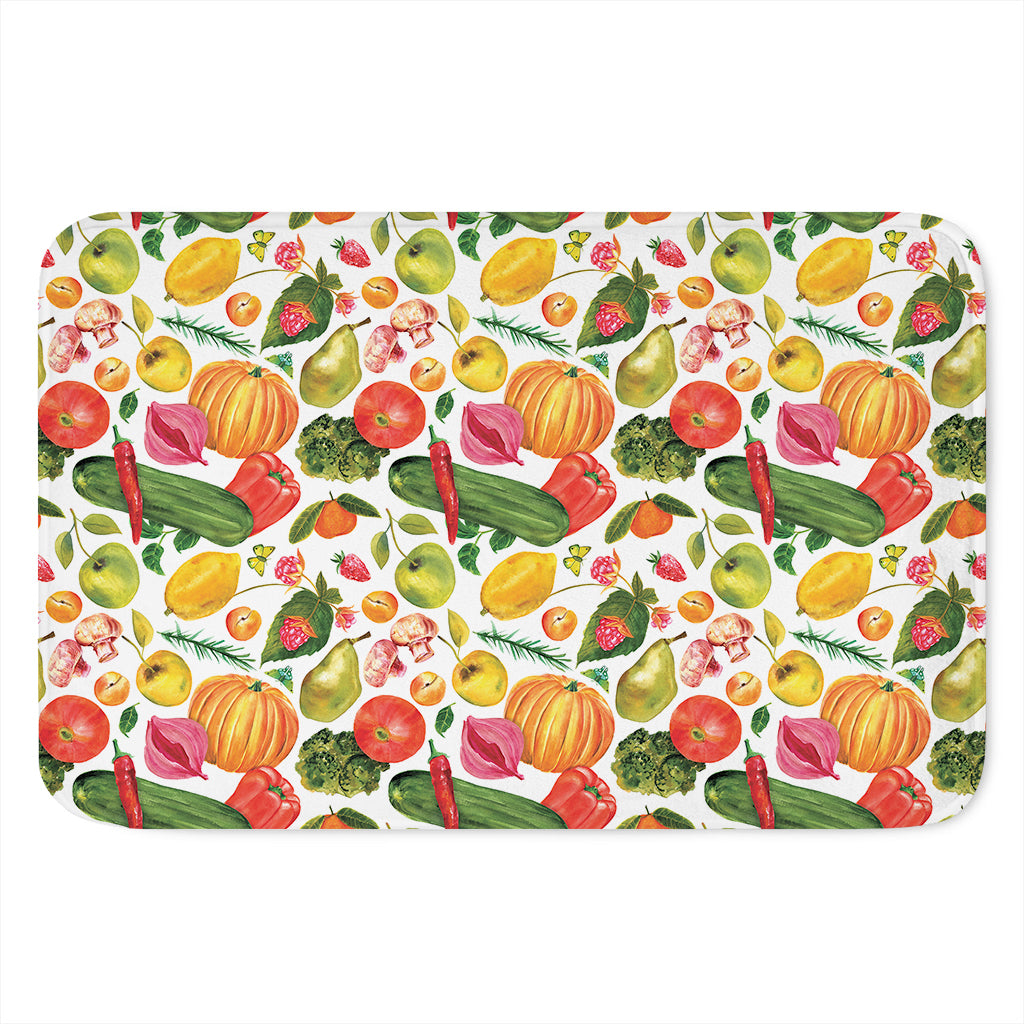 Vegan Fruits And Vegetables Print Indoor Door Mat