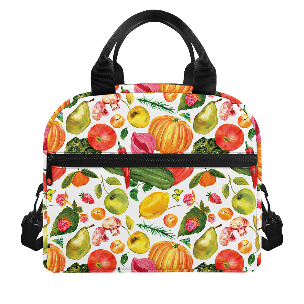 Vegan Fruits And Vegetables Print Insulated Lunch Bag