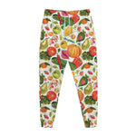 Vegan Fruits And Vegetables Print Jogger Pants