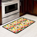 Vegan Fruits And Vegetables Print Kitchen Mat