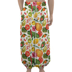 Vegan Fruits And Vegetables Print Lantern Pants