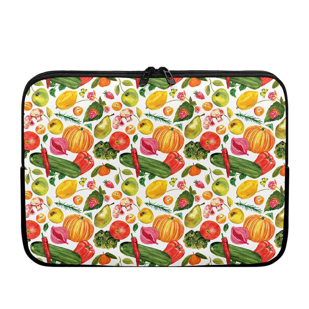 Vegan Fruits And Vegetables Print Laptop Sleeve