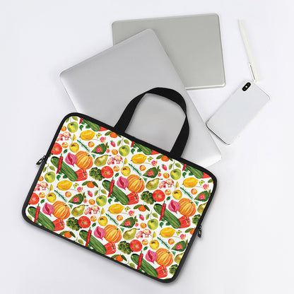 Vegan Fruits And Vegetables Print Laptop Sleeve With Handle