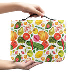 Vegan Fruits And Vegetables Print Leather Bible Cover