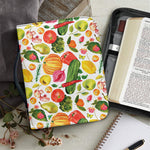 Vegan Fruits And Vegetables Print Leather Bible Cover