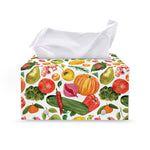 Vegan Fruits And Vegetables Print Leather Tissue Box Cover