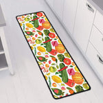 Vegan Fruits And Vegetables Print Long Kitchen Mat