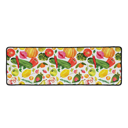 Vegan Fruits And Vegetables Print Long Kitchen Mat
