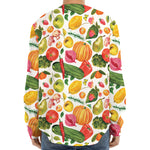 Vegan Fruits And Vegetables Print Long Sleeve Baseball Jersey