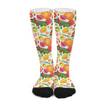 Vegan Fruits And Vegetables Print Long Socks