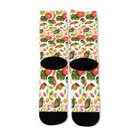 Vegan Fruits And Vegetables Print Long Socks