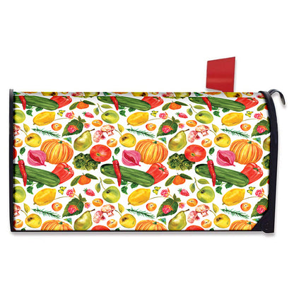 Vegan Fruits And Vegetables Print Mailbox Cover