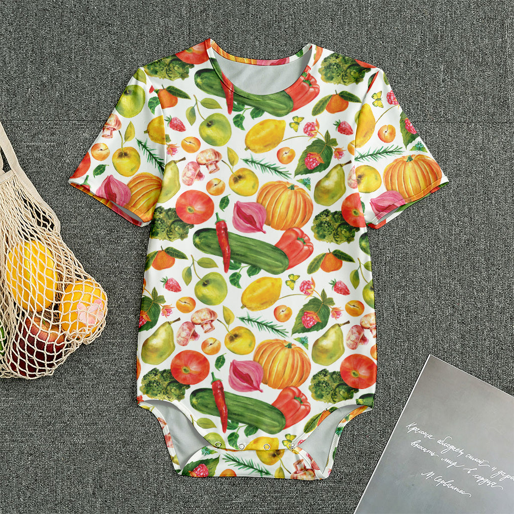 Vegan Fruits And Vegetables Print Men's Bodysuit