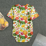 Vegan Fruits And Vegetables Print Men's Bodysuit