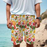 Vegan Fruits And Vegetables Print Men's Cargo Shorts