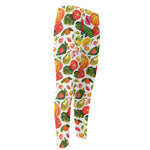Vegan Fruits And Vegetables Print Men's Compression Pants