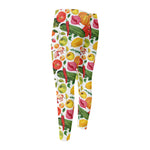 Vegan Fruits And Vegetables Print Men's Compression Pants