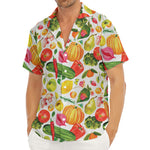 Vegan Fruits And Vegetables Print Men's Deep V-Neck Shirt