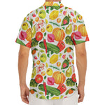 Vegan Fruits And Vegetables Print Men's Deep V-Neck Shirt