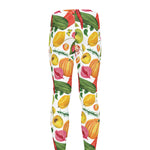 Vegan Fruits And Vegetables Print Men's leggings