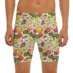 Vegan Fruits And Vegetables Print Men's Long Boxer Briefs