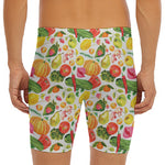 Vegan Fruits And Vegetables Print Men's Long Boxer Briefs