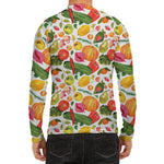 Vegan Fruits And Vegetables Print Men's Long Sleeve Rash Guard