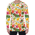 Vegan Fruits And Vegetables Print Men's Long Sleeve T-Shirt
