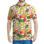 Vegan Fruits And Vegetables Print Men's Polo Shirt