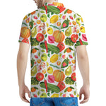 Vegan Fruits And Vegetables Print Men's Polo Shirt