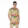 Vegan Fruits And Vegetables Print Men's Romper
