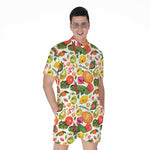 Vegan Fruits And Vegetables Print Men's Rompers