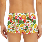Vegan Fruits And Vegetables Print Men's Short Boxer Briefs